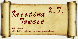 Kristina Tomčić vizit kartica
